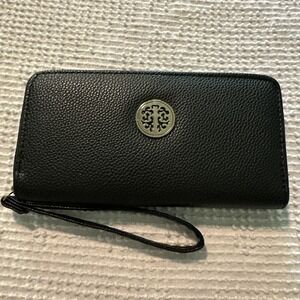 New Faux Lether Wristlet Wallets For Women Black Full Zip B9